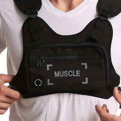 Tactical Chest Bag Nylon Waterproof Shoulder Bag Outdoor Sports Reflective