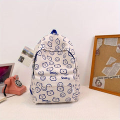 Smile & Bear Pattern Backpack for Boys & Girls - Versatile Schoolbag