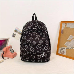 Smile & Bear Pattern Backpack for Boys & Girls - Versatile Schoolbag