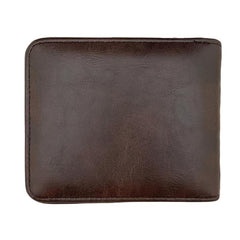Men's Zipper Card Holder Short Wallet Leather Large Capacity Vintage