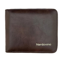 Men's Zipper Card Holder Short Wallet Leather Large Capacity Vintage