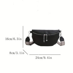 Minimalist Crescent Crossbody Bag Lychee Pattern Zipper Purse