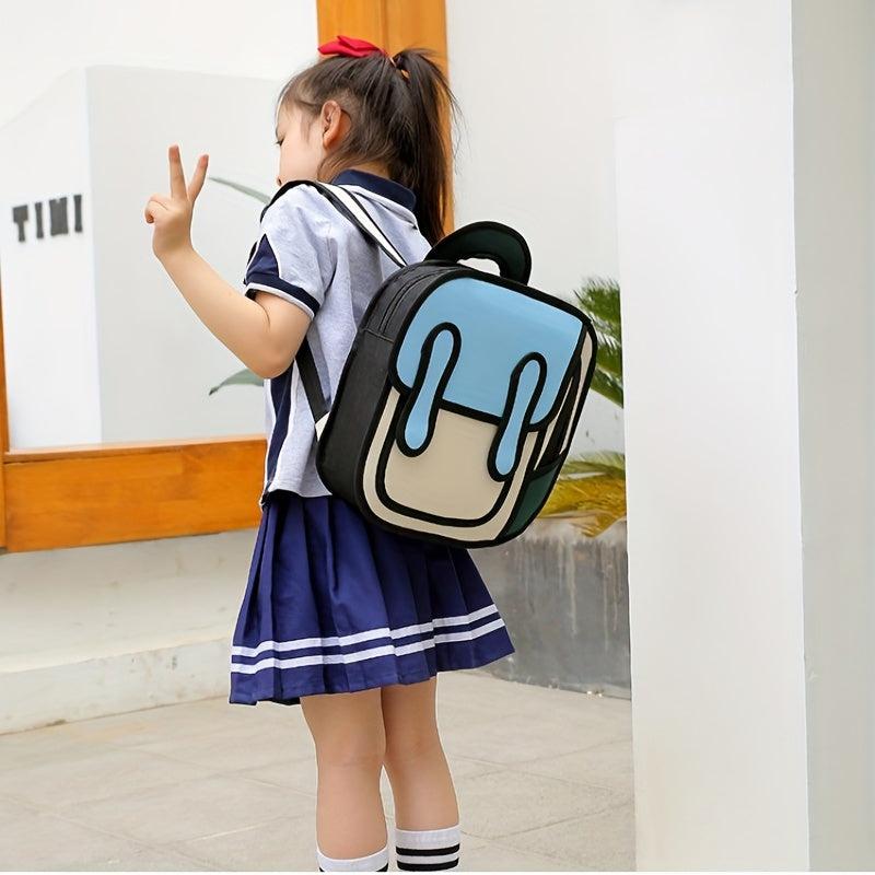 Cartoon Schoolbag Pattern Backpack for Kids Boys Girls B