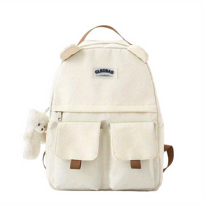 Casual Large Capacity Bear Pendant Backpack