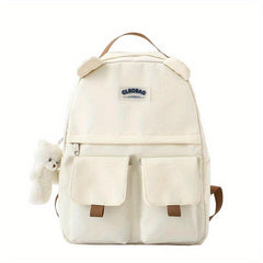 Casual Large Capacity Bear Pendant Backpack