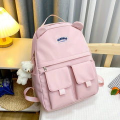 Casual Large Capacity Bear Pendant Backpack