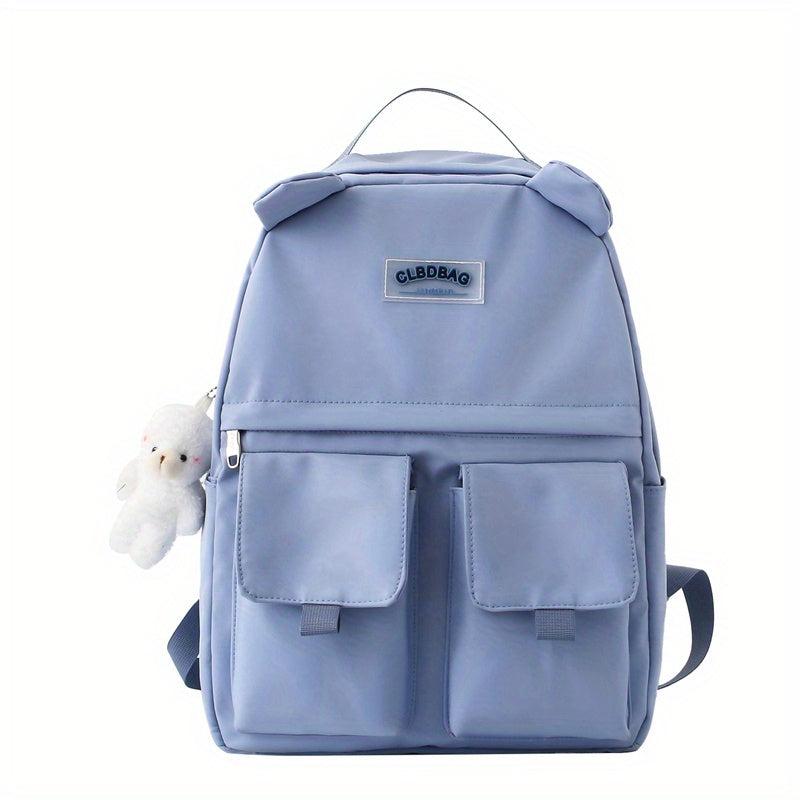 Casual Large Capacity Bear Pendant Backpack