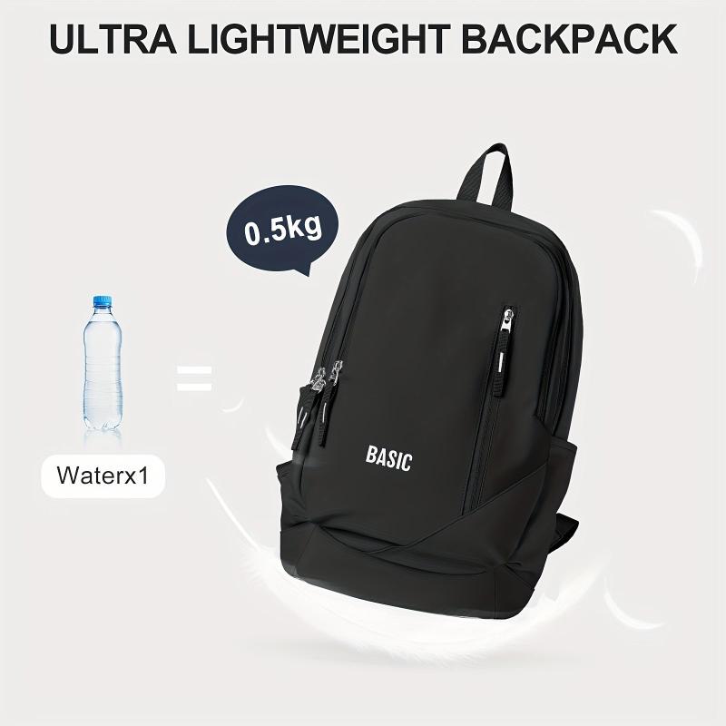 Students Black Schoolbag Large Capacity Travel Backpack
