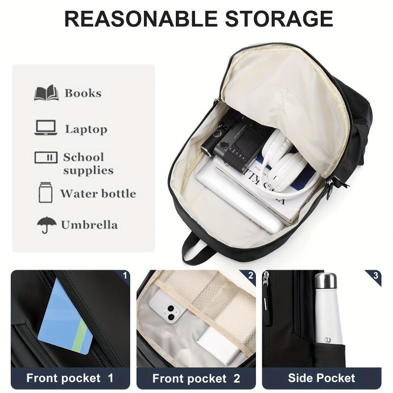 Students Black Schoolbag Large Capacity Travel Backpack