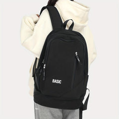 Students Black Schoolbag Large Capacity Travel Backpack