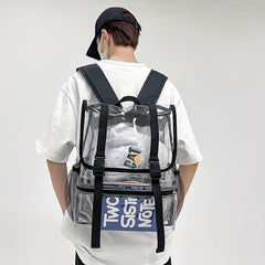 Transparent PVC Large Capacity Travel Backpack Casual Boys And Girls Backpack