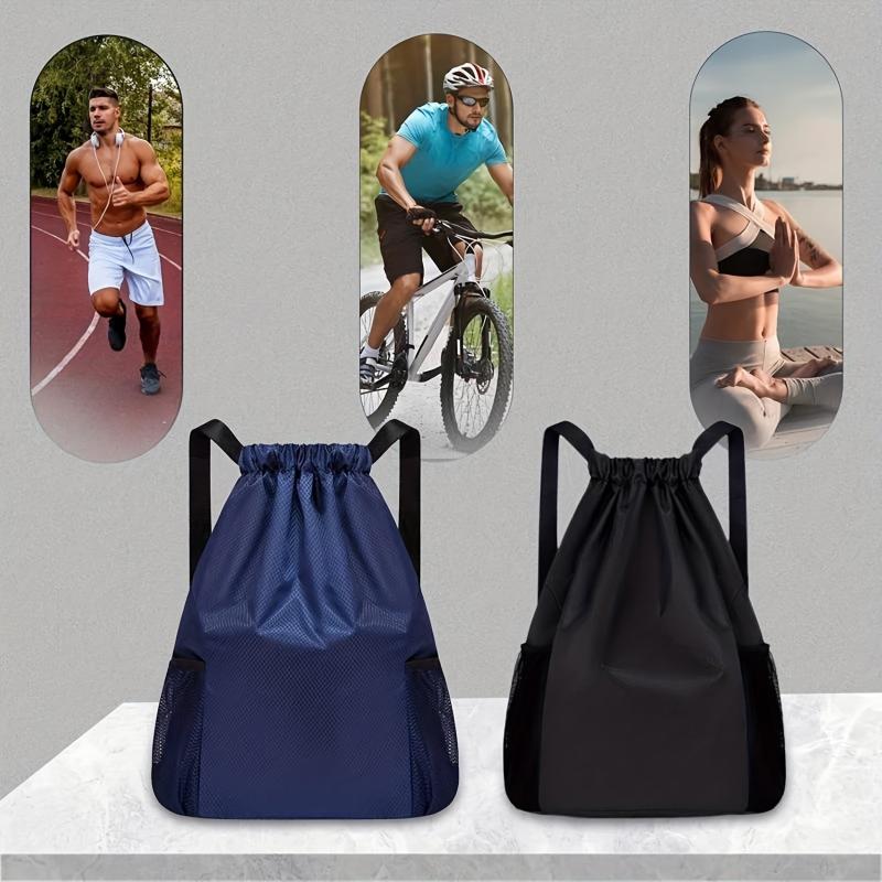 Solid Drawstring Bag Lightweight Travel Backpack Casual Commute Bag