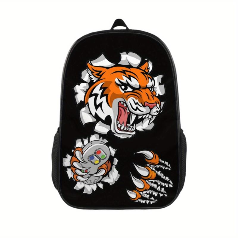 Colorful Tiger Razorclaw Print Backpack for Teens
