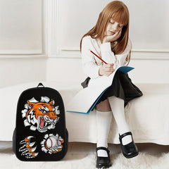 Colorful Tiger Razorclaw Print Backpack for Teens