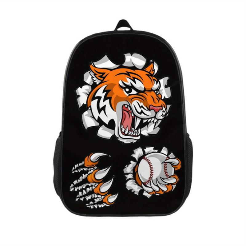 Colorful Tiger Razorclaw Print Backpack for Teens