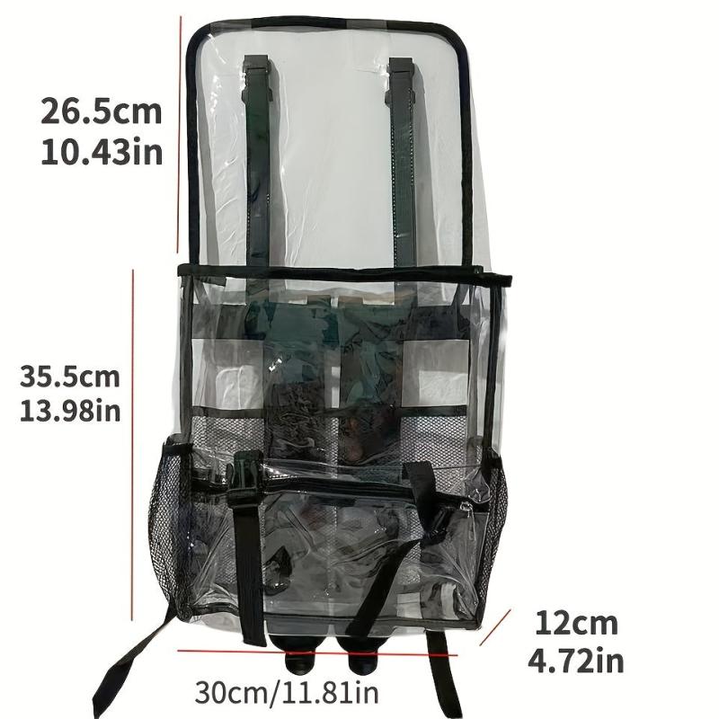 Transparent PVC Travel Flap Backpack Waterproof Lightweight Portable Bag