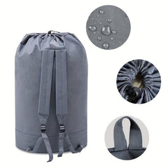 Grey Backpack Drawstring Bag Laundry Bag For Students Travel
