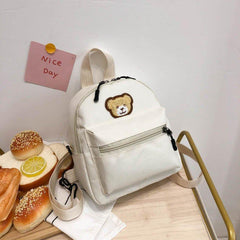 Cartoon Bear Print Backpack Large Capacity Student Backpack