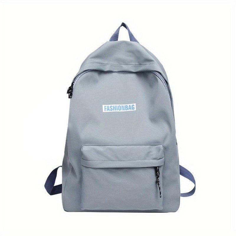 Solid Backpack Large Capacity Travel Backpack Casual Student Commuter Bag
