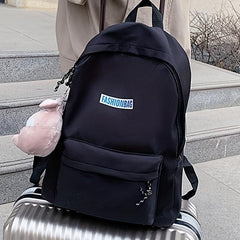 Solid Backpack Large Capacity Travel Backpack Casual Student Commuter Bag
