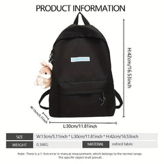 Solid Backpack Large Capacity Travel Backpack Casual Student Commuter Bag
