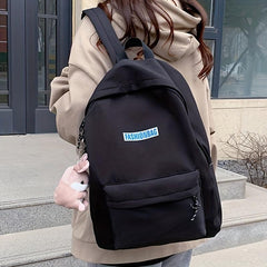 Solid Backpack Large Capacity Travel Backpack Casual Student Commuter Bag
