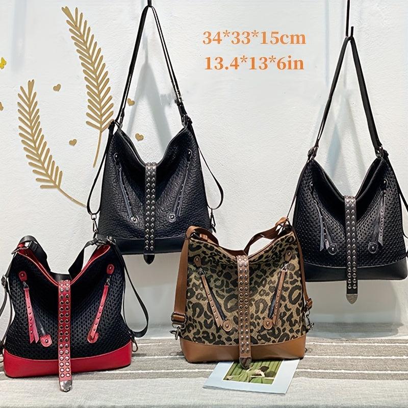 Leopard Elephant Print Backpack Versatile Shoulder Bag