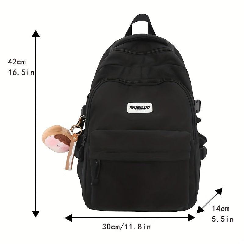 Large Capacity Solid Backpack for Women and Men