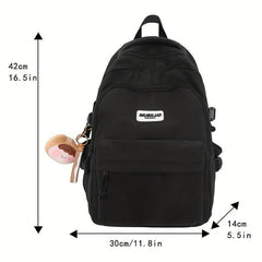 Large Capacity Solid Backpack for Women and Men