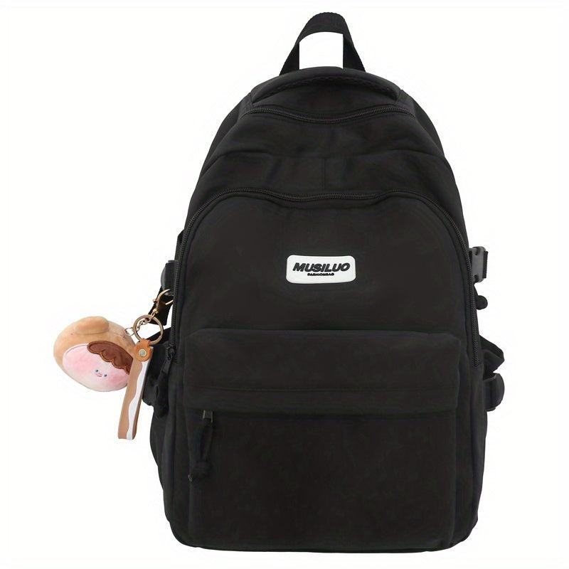 Large Capacity Solid Backpack for Women and Men