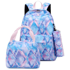Colorful Printed Backpack, Lunch Bag, Pen Bag Set for Teenagers