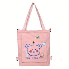 Cartoon Bear Shoulder Bag Large Capacity Tote Bag