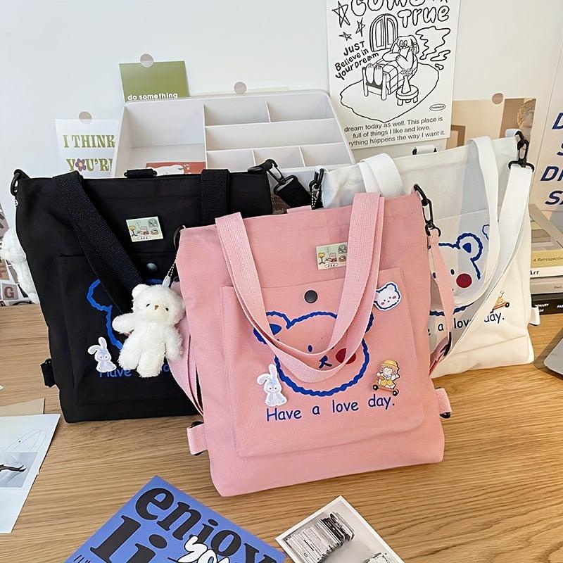 Cartoon Bear Shoulder Bag Large Capacity Tote Bag