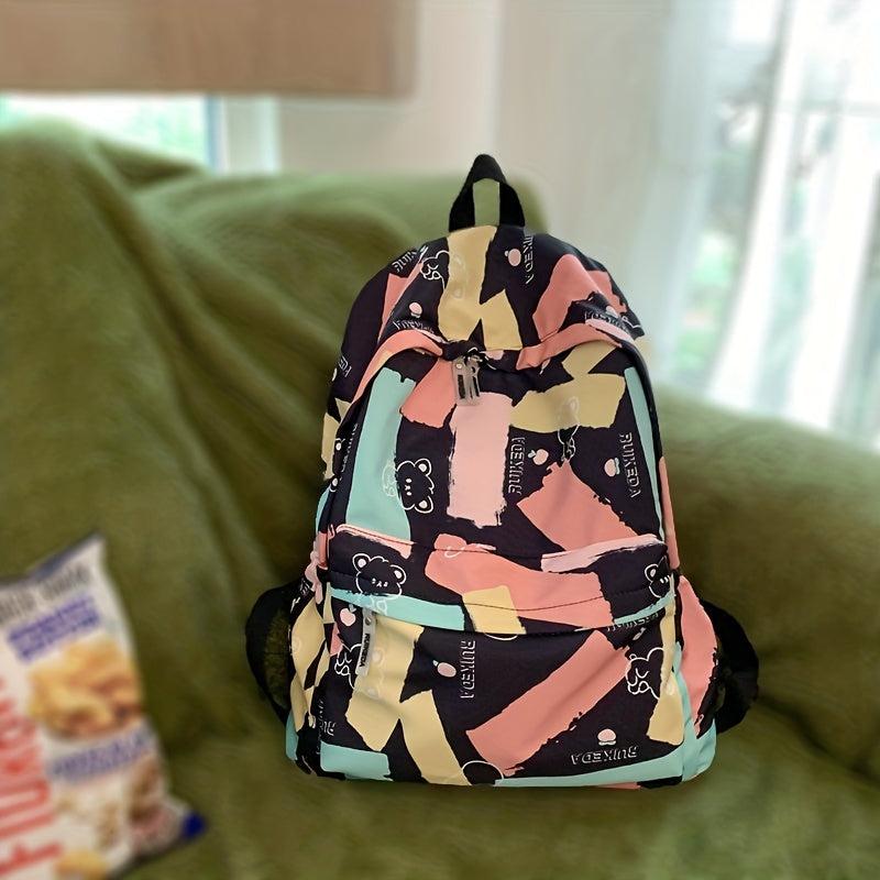 Creative Graffiti Pattern Schoolbag for Junior High School Students