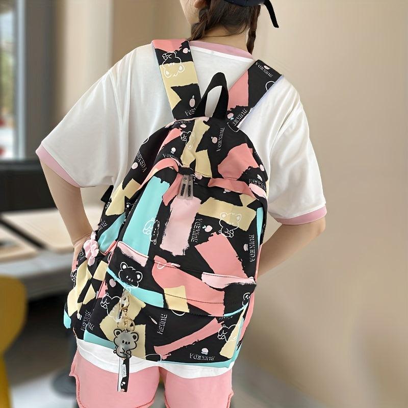 Creative Graffiti Pattern Schoolbag for Junior High School Students