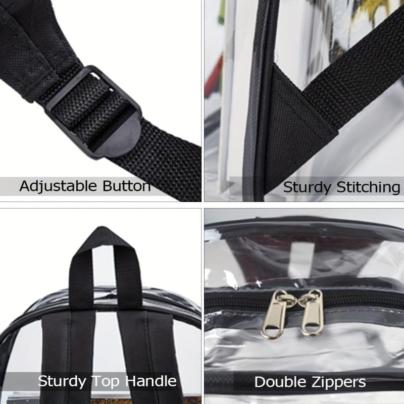 Transparent PVC Backpack for School Work Sports Travel