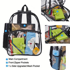 Transparent PVC Backpack for School Work Sports Travel