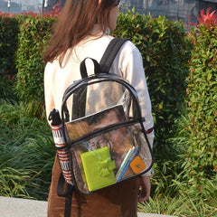 Transparent PVC Backpack for School Work Sports Travel
