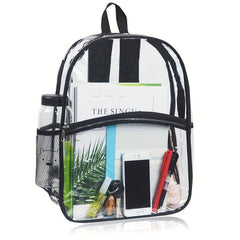 Transparent PVC Backpack for School Work Sports Travel