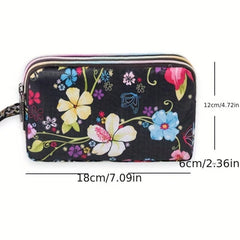 Three Layer Zipper Bag Cosmetic Mobile Phone Wallet Cloth Small Change Bag
