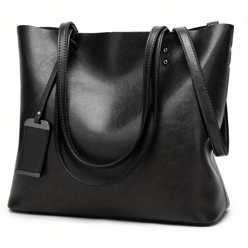 Retro Leather Crossbody Work Bag with Computer Compartment