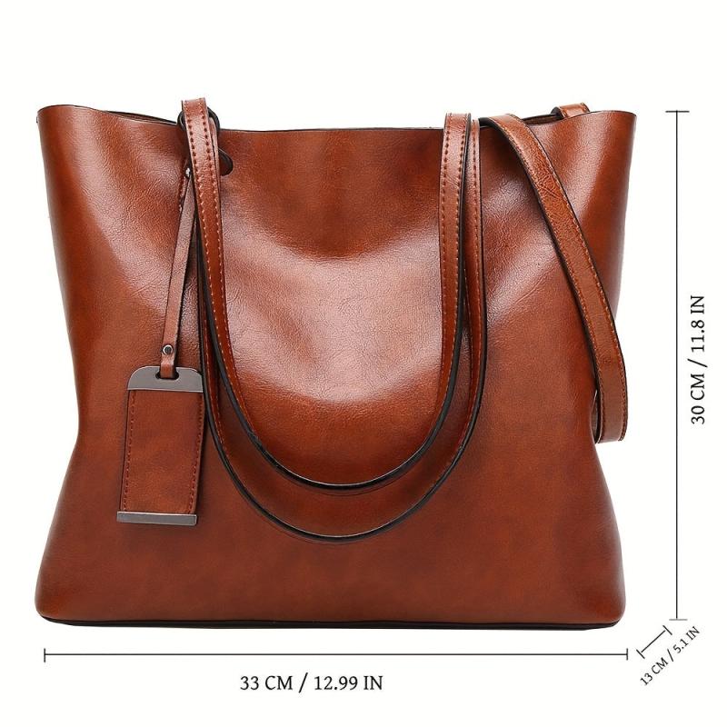 Retro Leather Crossbody Work Bag with Computer Compartment
