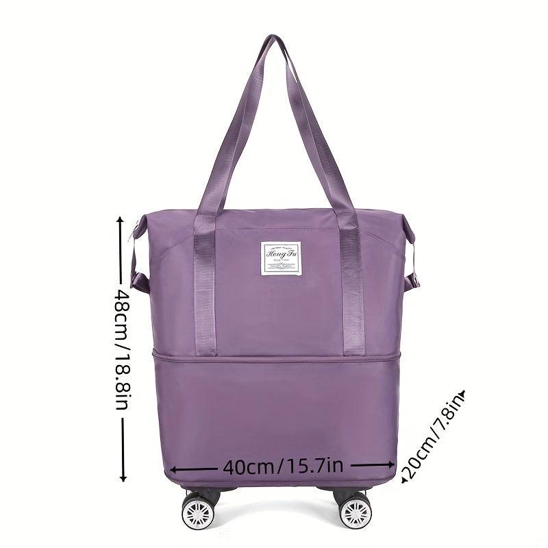 Large Capacity Duffel With Wheels Expandable Travel Bag Holdall Luggage