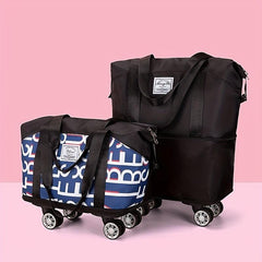 Large Capacity Duffel With Wheels Expandable Travel Bag Holdall Luggage