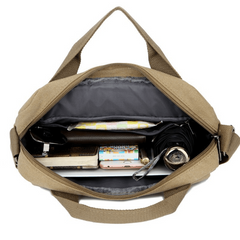 Canvas Laptop Crossbody Bag with Compartment