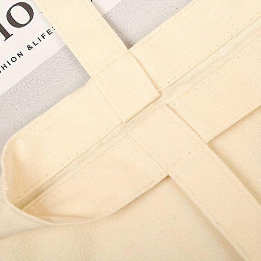 Cotton Canvas Eco-Friendly Men's Handbag, Bottom Lining, Reusable Grocery Bag