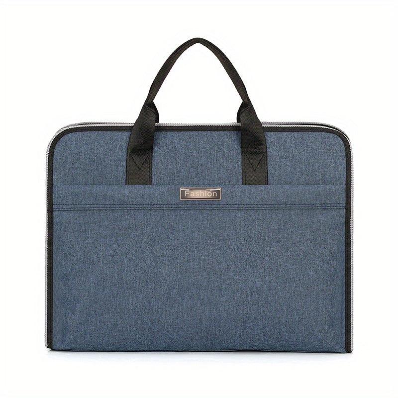 Nylon Briefcase Large Capacity Zippered Document Organizer Handbag