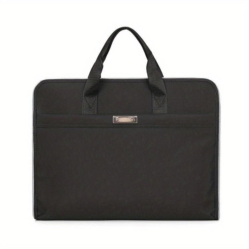 Nylon Briefcase Large Capacity Zippered Document Organizer Handbag