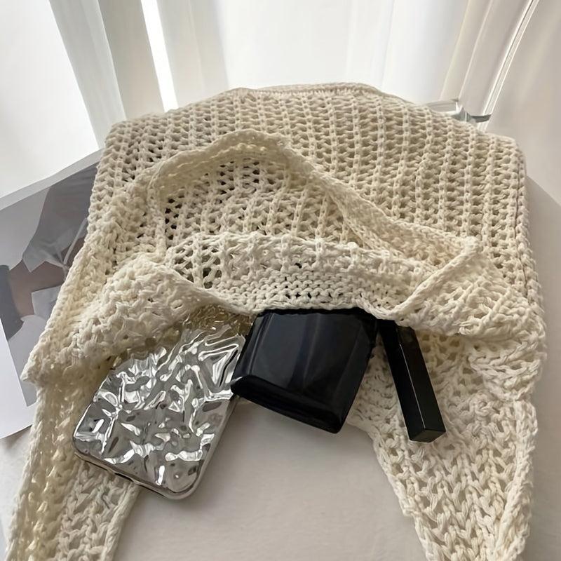 Men's Hollow Crochet Tote Bag for Vacation