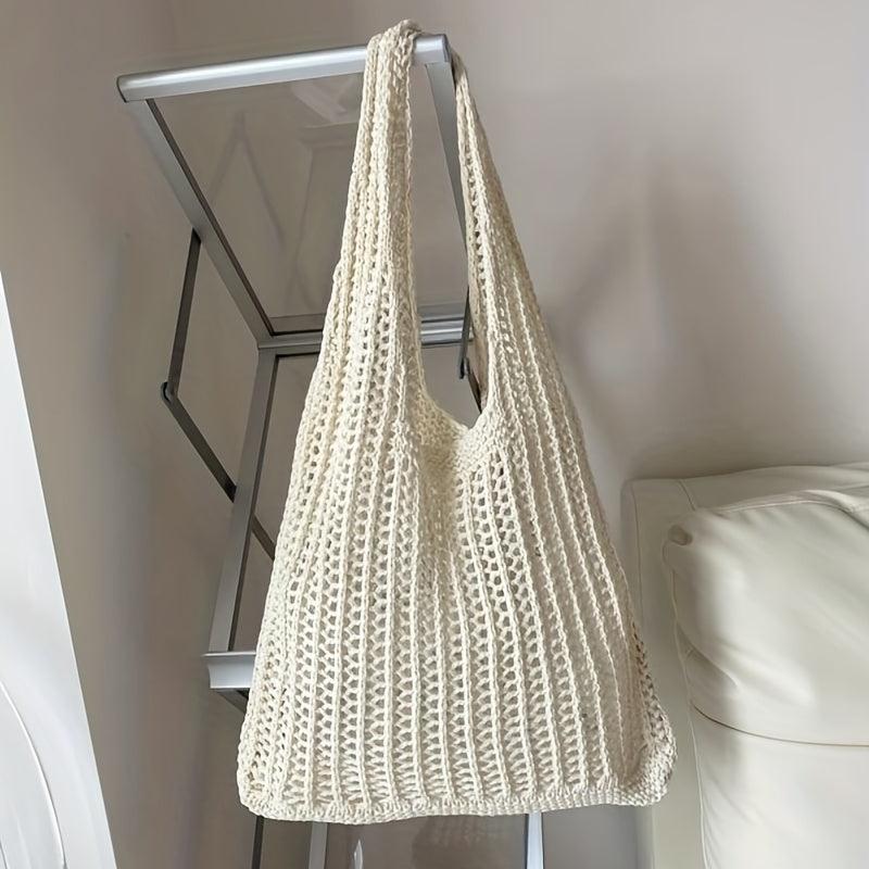 Men's Hollow Crochet Tote Bag for Vacation